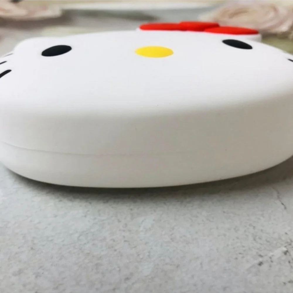 Hello Kitty Sanrio Silicone Crossbody Small Bag White Pink Strap L👀K 🐱 Sanrio